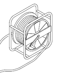 [CWATBORE80M] (Compressor TA-80) AIR HOSE, 80 meters, 1/2'', reel stand