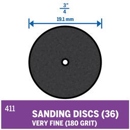 [PTOOGRIND411] SANDING DISC (Dremel 411) 180 grit, 6pcs