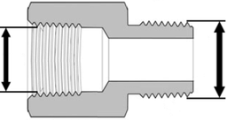 [CWATCADAG2H38] ADAPTATEUR, DN65 2''1/2 GAZ F / DN80 3" NPT M, inox