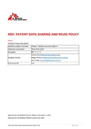 [L025MDAM05E-P] MSF Data Sharing and Reuse Policy